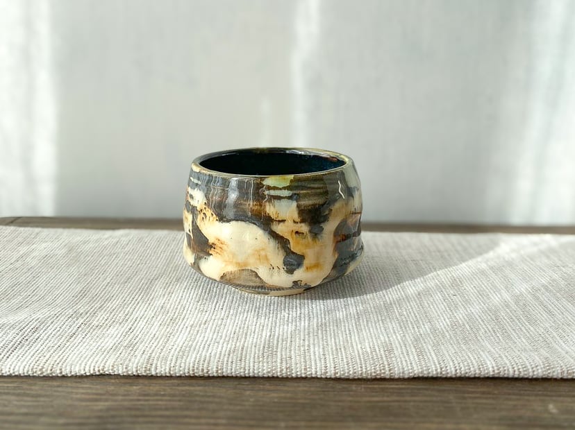Chawan czarno-brązowy