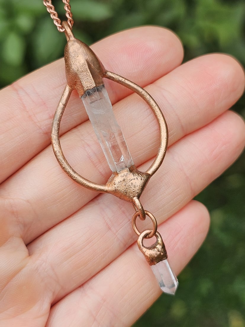Amulet Podwójnie Kryształowy - Miedziany