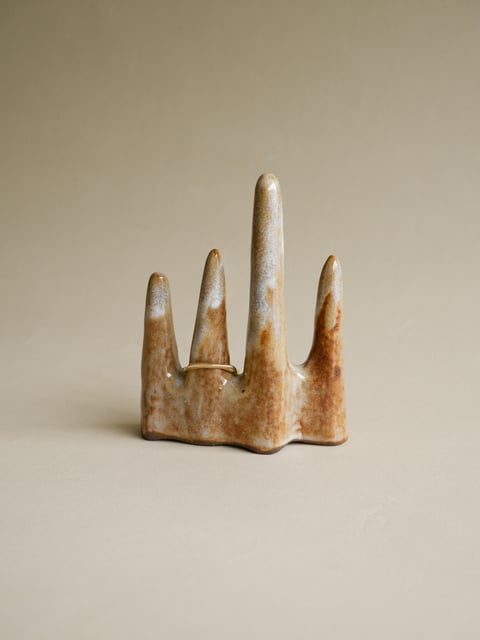 The Gems- Ring Holder 06, amber - ceramiczna podstawka na pierścionki