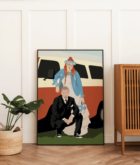 Personalizowany plakat ślubny na podstawie Twojego zdjęcia - autorska grafika ze zdjęcia