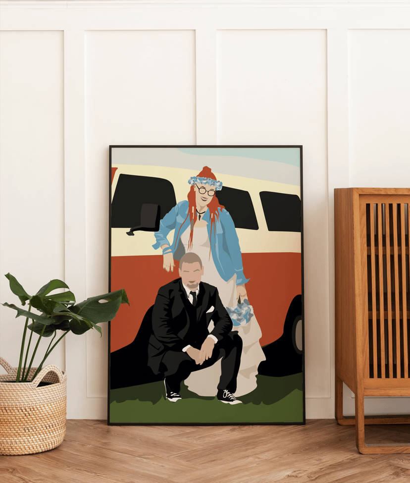 Personalizowany plakat ślubny na podstawie Twojego zdjęcia - autorska grafika ze zdjęcia