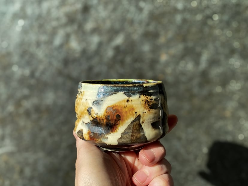 Chawan czarno-brązowy