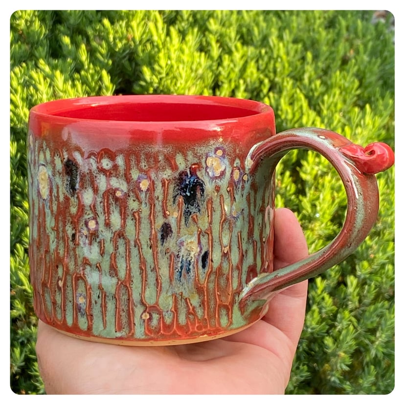 Kubek 380 ml KORA - czerwony, zielony