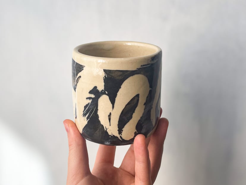 Czarka czarno-biała INK półmatowa - ceramiczna czarka z kolekcji ZEN