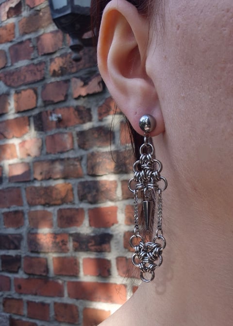 CAGE kolczyki chainmail