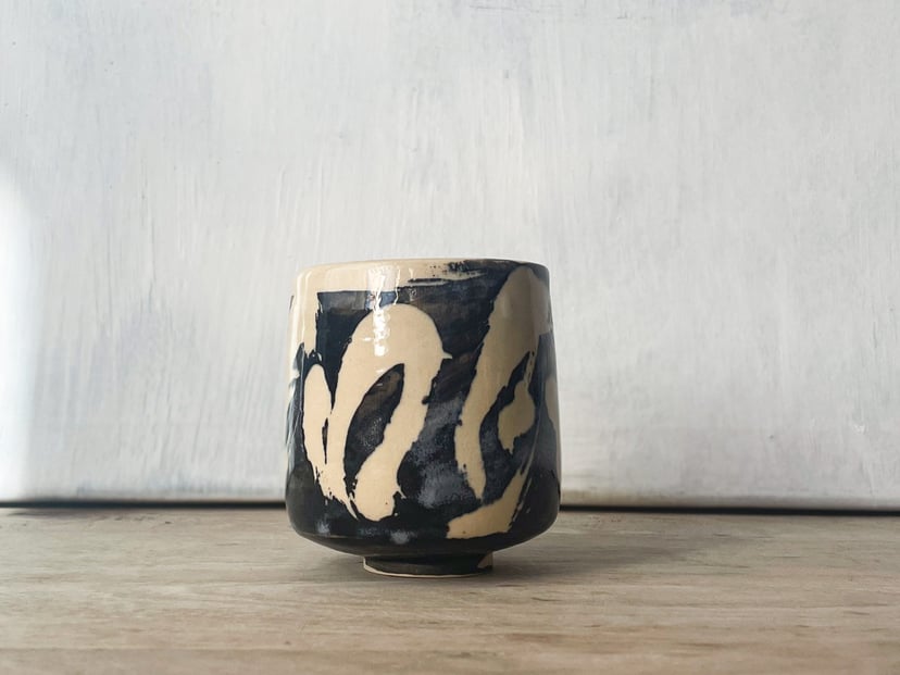 Czarka czarno-biała INK półmatowa - ceramiczna czarka z kolekcji ZEN
