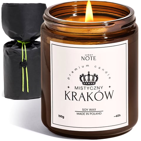 Świeca sojowa zapachowa kadzidło i cedr 190 g w szkle - Mistyczny Kraków