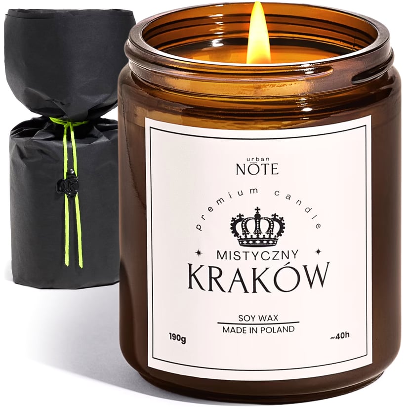Świeca sojowa zapachowa kadzidło i cedr 190 g w szkle - Mistyczny Kraków