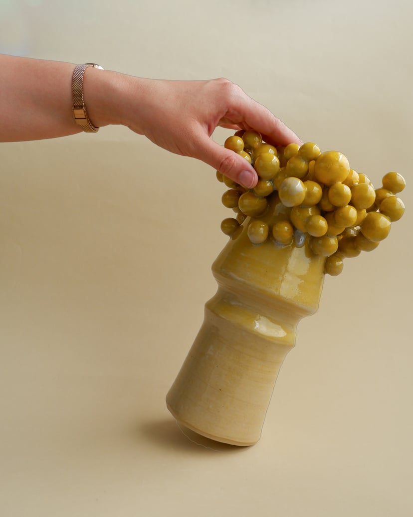 The Bubble- Yellow Vase 03 - wazon ceramiczny z kolekcji The Bubble