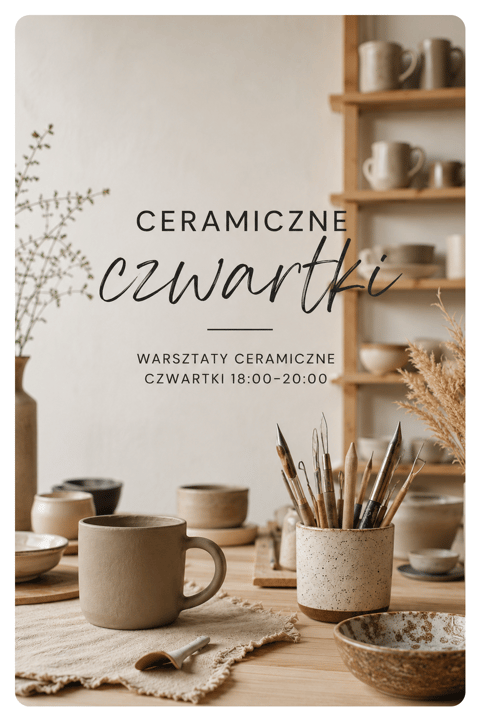 Ceramiczne czwartki — karnet miesięczny (lipiec/sierpień)