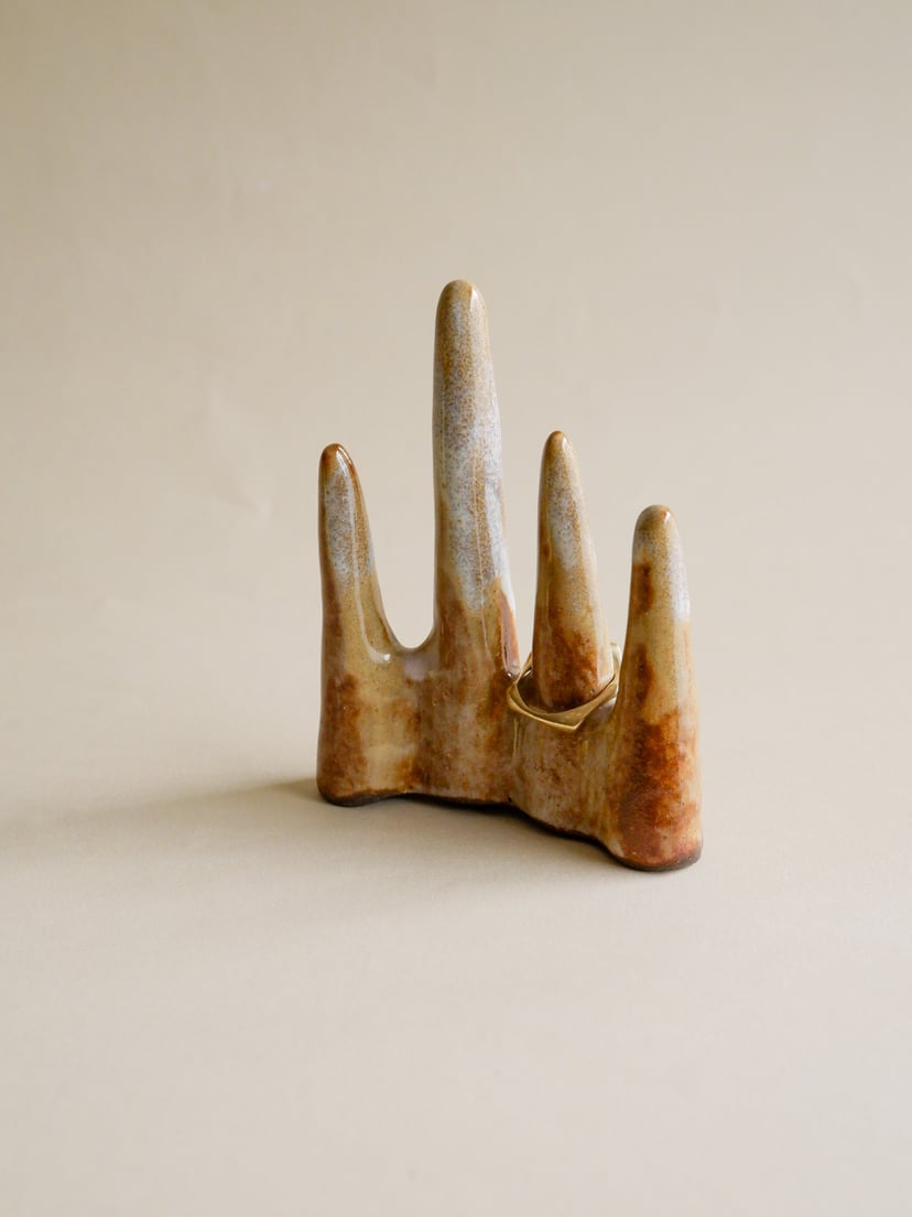 The Gems- Ring Holder 06, amber - ceramiczna podstawka na pierścionki
