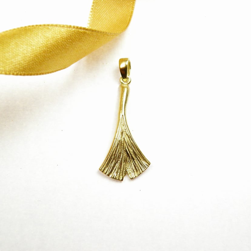 Zawieszka srebrna- Ginko II mini złota