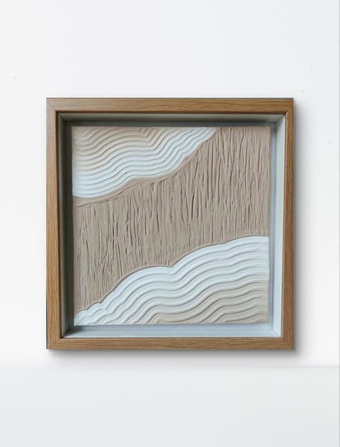 Mały obraz strukturalny Fala w ramie 30x30 cm