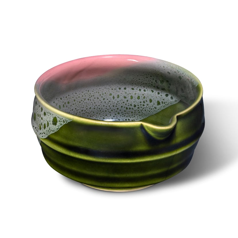 Miseczka do matchy - CHAWAN W STYLU KATAKUCHI - wzór GÓRA, kolor Szminka