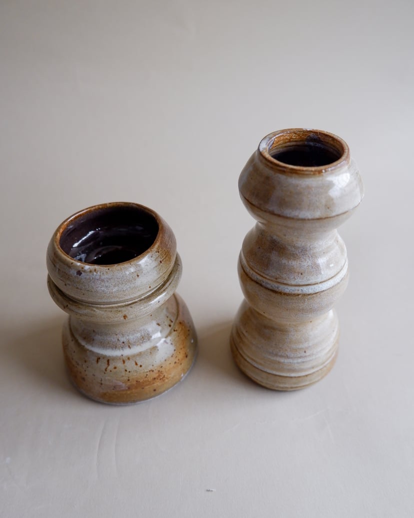 The Combined Forms- Set of Candleholders 09 - zestaw świeczników z kamionki z kolekcji The Combined Forms