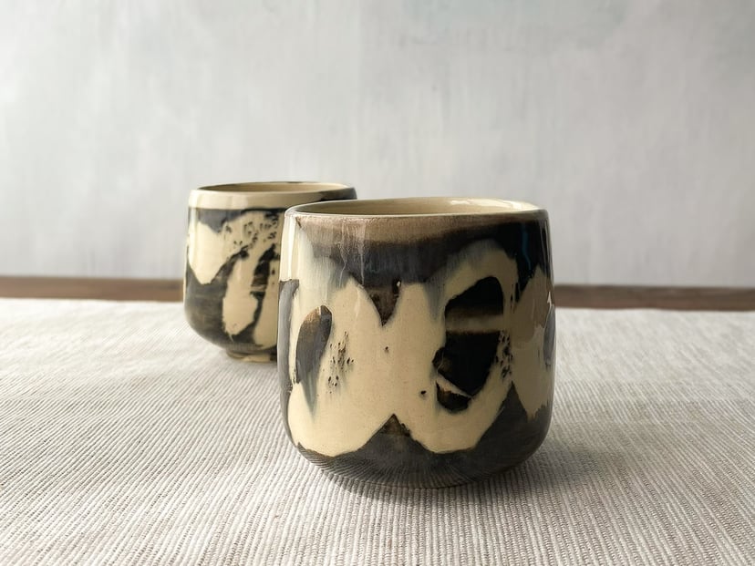 Czarka czarno-biała INK №4 - ceramiczna czarka z kolekcji ZEN
