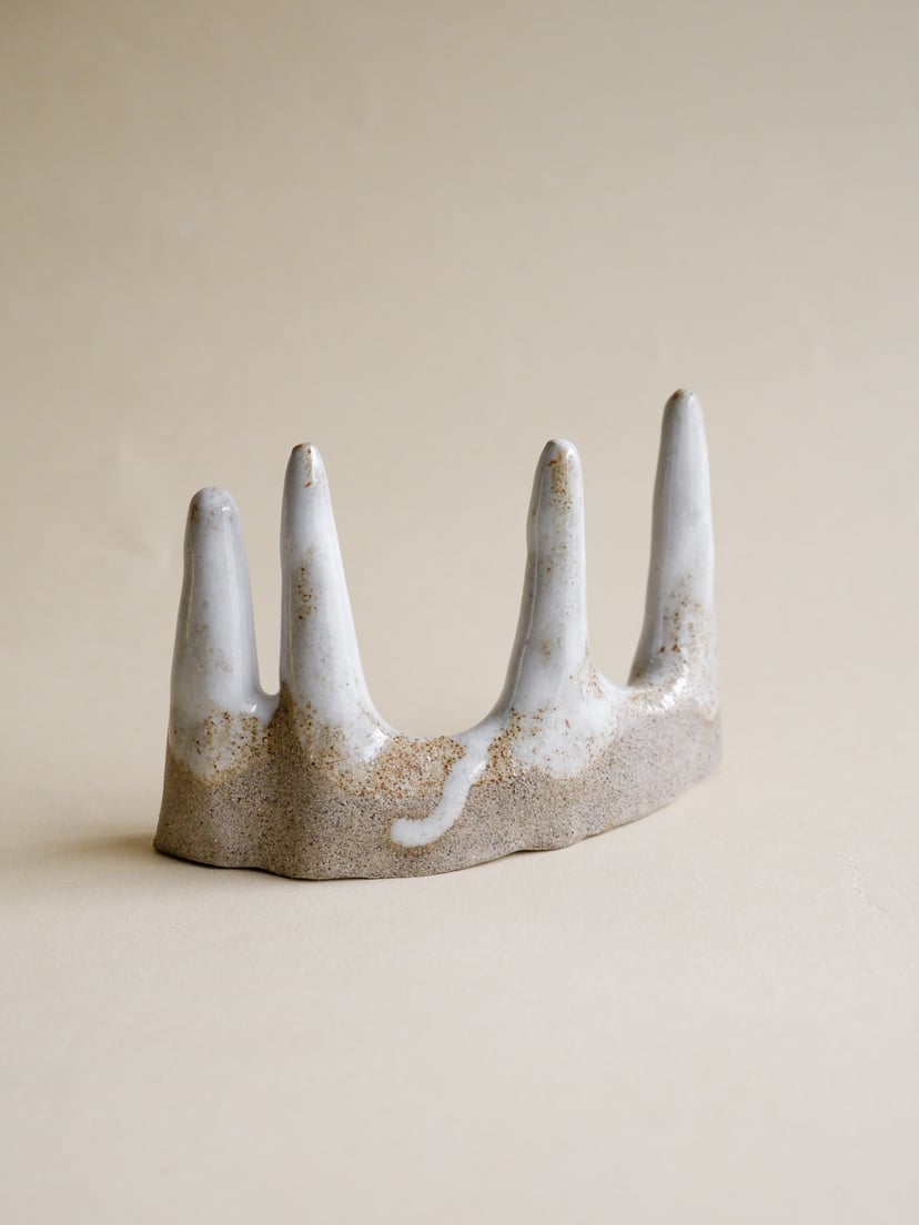 The Gems- Ring Holder 06, grey 3 - ceramiczna podstawka na pierścionki