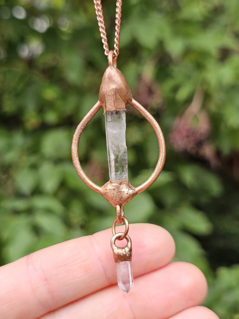 Amulet Podwójnie Kryształowy - Miedziany