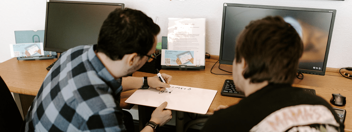 Two students studying