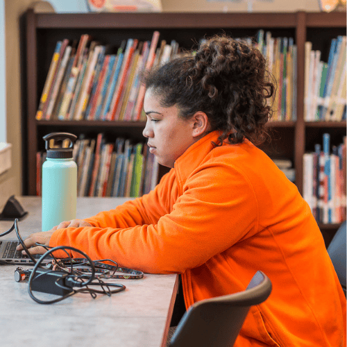 Student in the Library