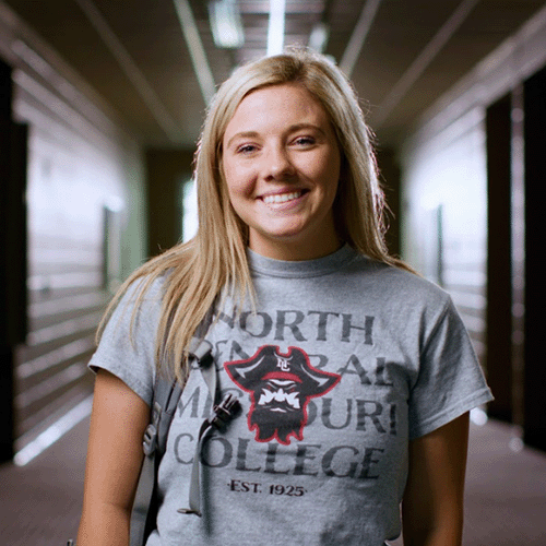 Student in Geyer Hall hall