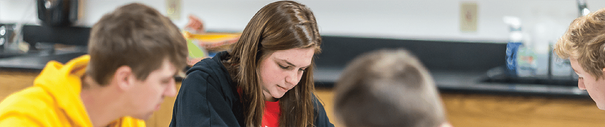student in a lab