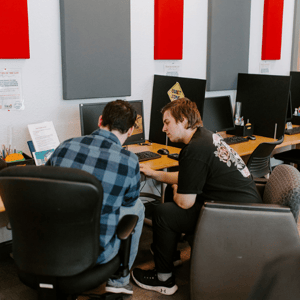 Library lab students