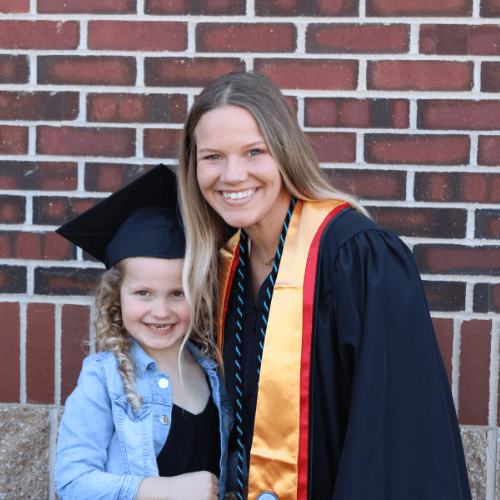 Graduate with a young child