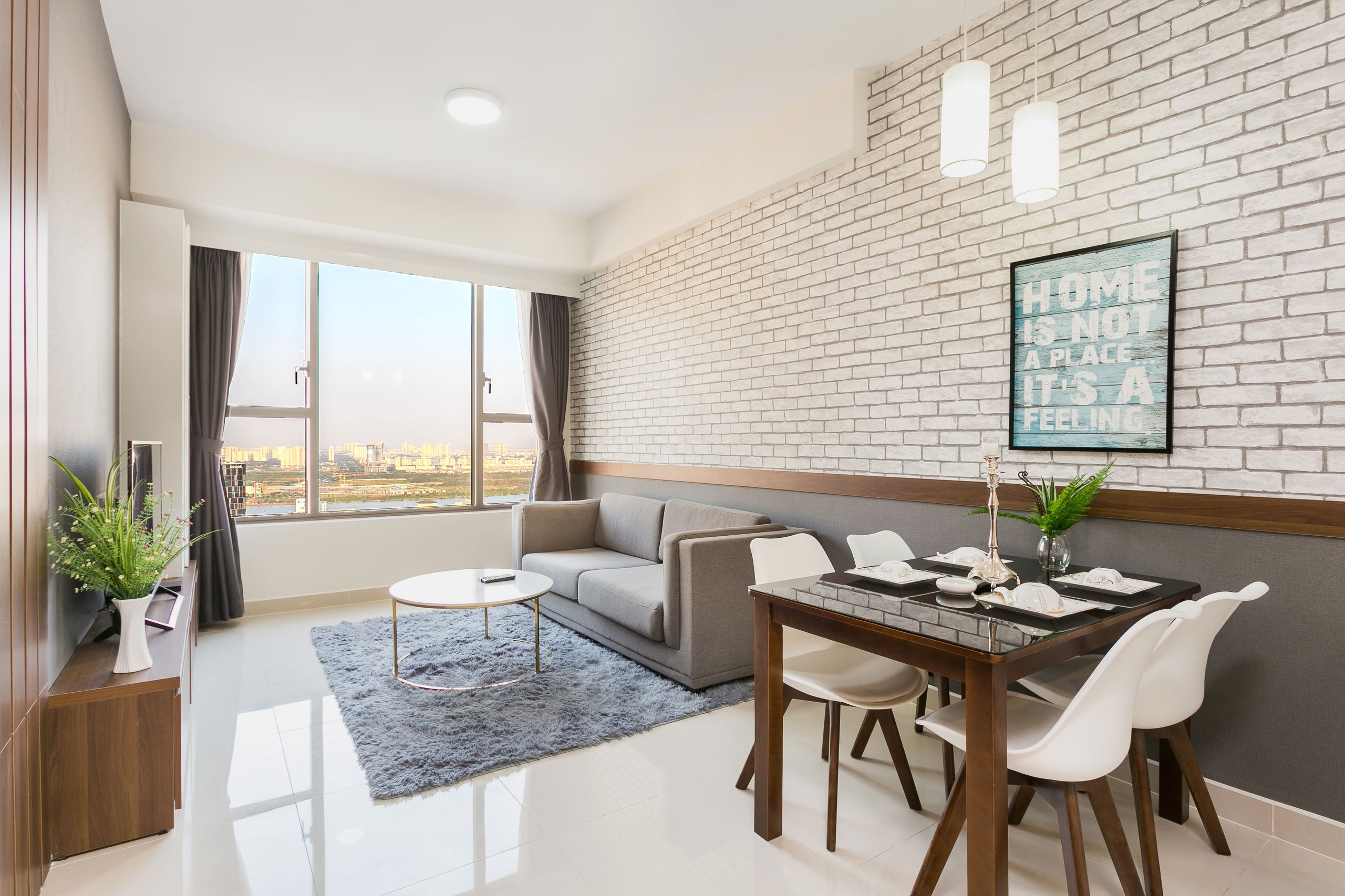 Phòng khách căn hộ 2 phòng ngủ RiverGate Residence Quận 4