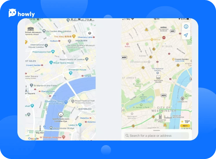 Apple Maps VS Google Maps