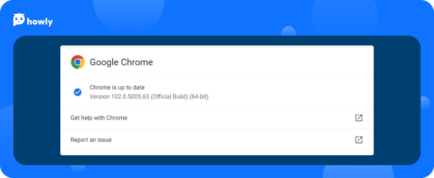 Click update Google Chrome