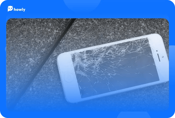 Cracked glass on an iPhone