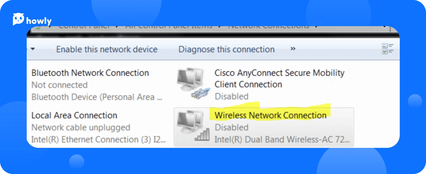 Wireless connection is disabled