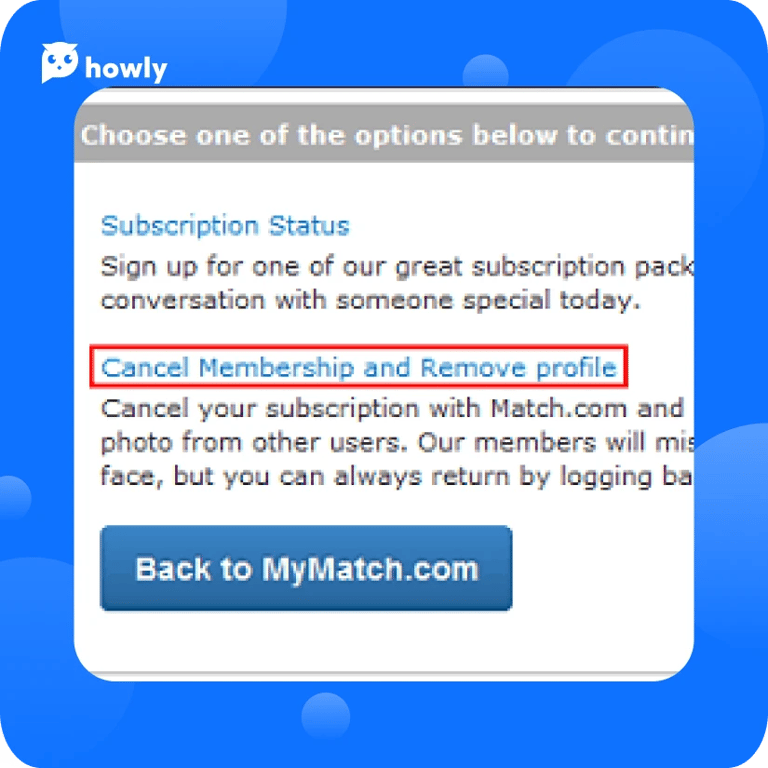 How to cancel my Match subscription with Howly