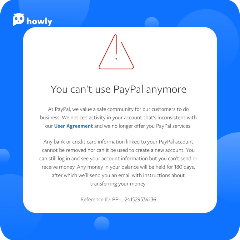 PayPal account locked