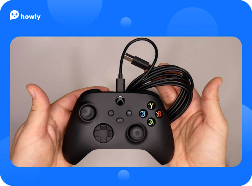 Connecting an Xbox controller to a console using a USB cable