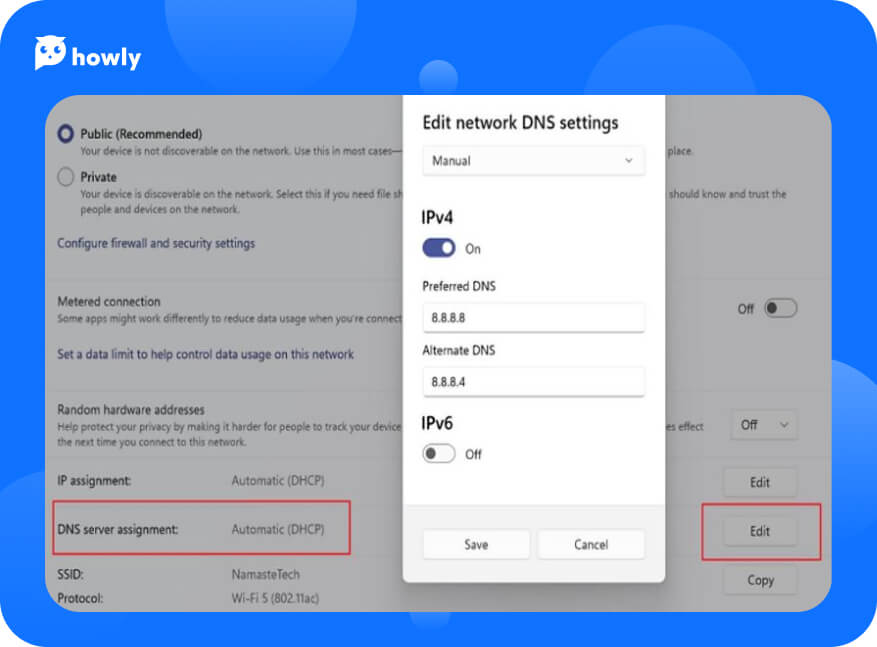 Changing Google DNS