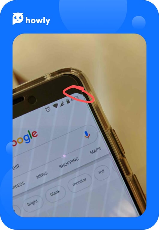 Black spots in the corner of the phone screen