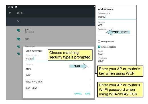 Access point or router uses WPA-Enterprise or WPA2-Enterprise