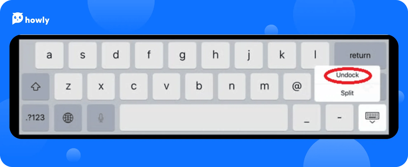 Move the keyboard to another part of the iPad screen