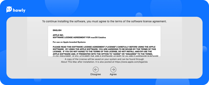 Look through the license agreement