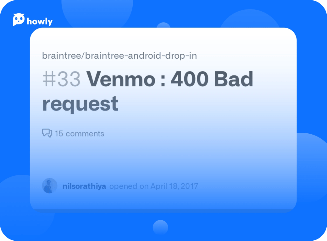 HTTP 400 Bad Request Venmo: where does it come from?