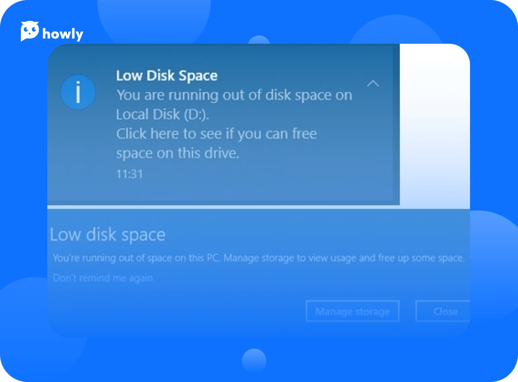 Tips for fixing the “Low Disk Space” error with an external software 