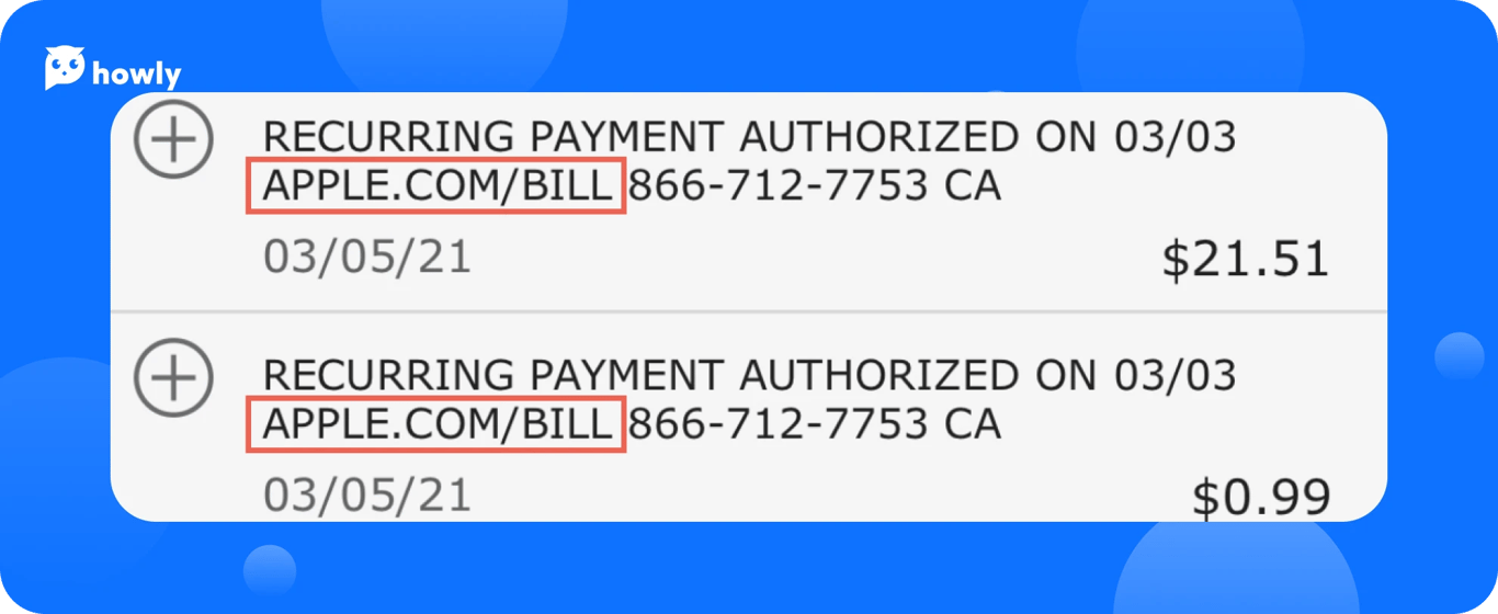Apple.com bill charge
