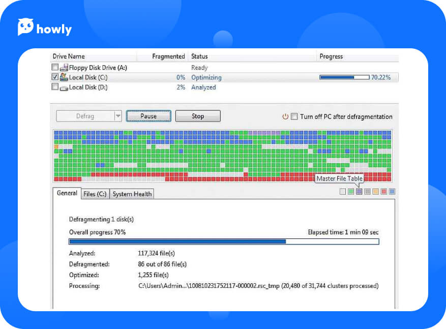 Defragment your hard disk drive