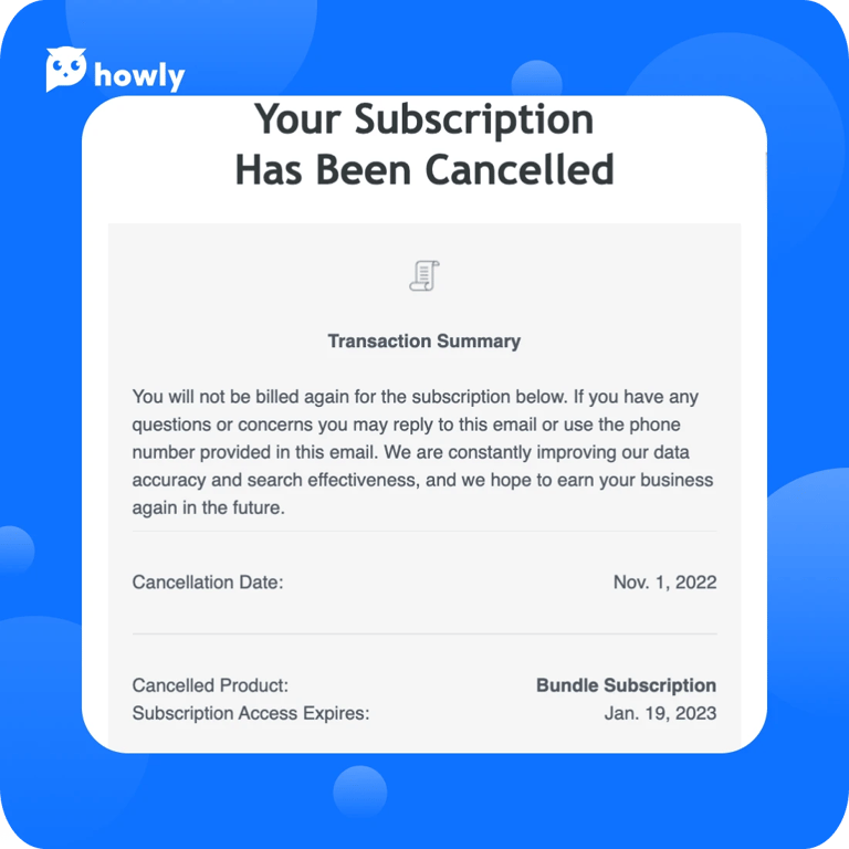  How to cancel Spokeo subscription with Howly