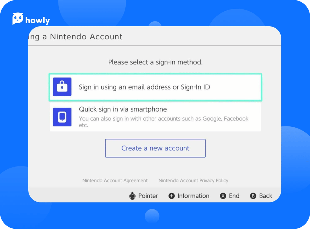 How to create Nintendo account