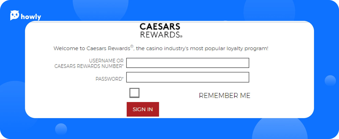 Caesars Rewards card login