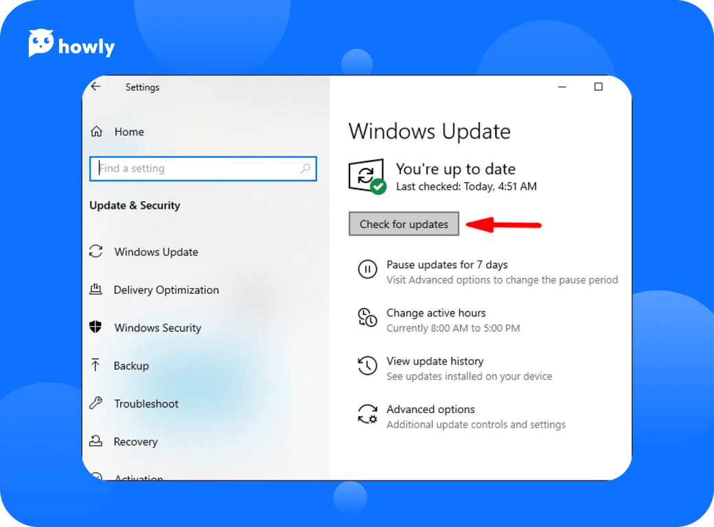 Updating windows