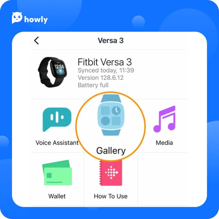 Go to Gallery to pair Fitbit with your smartphone or computer